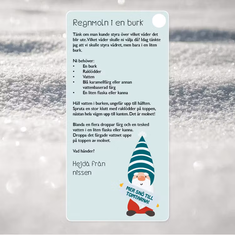 Experimentera med nissen, 4-10 år (Tryckta nissebrev)