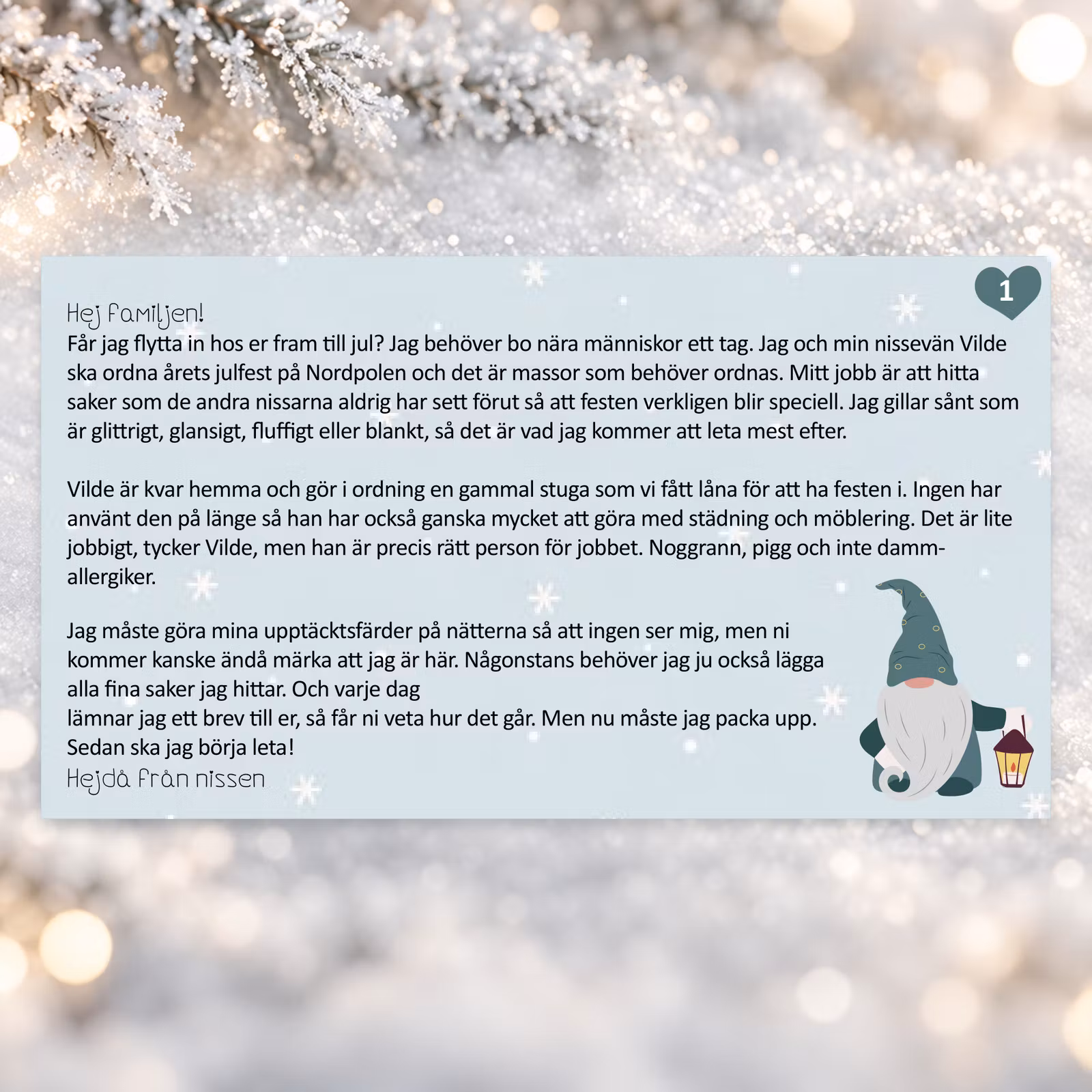 Julfesten - ett nisse-mysterium, 5-10 år (Tryckta nissebrev)