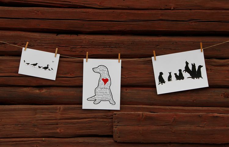 HUNDAR PÅ RAD – print 40x30