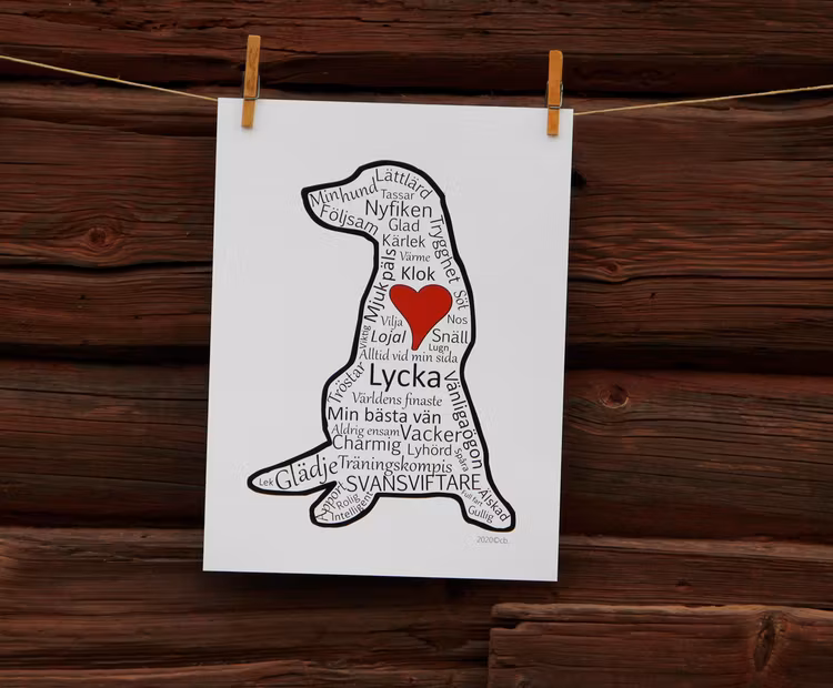 HUNDKÄRLEK – print 40x30