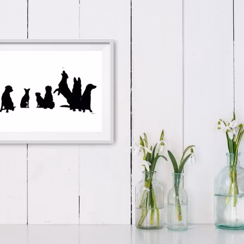 HUNDAR PÅ RAD – print 40x30