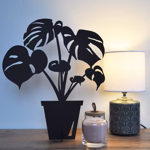 MONSTERA – växt i svart plåt