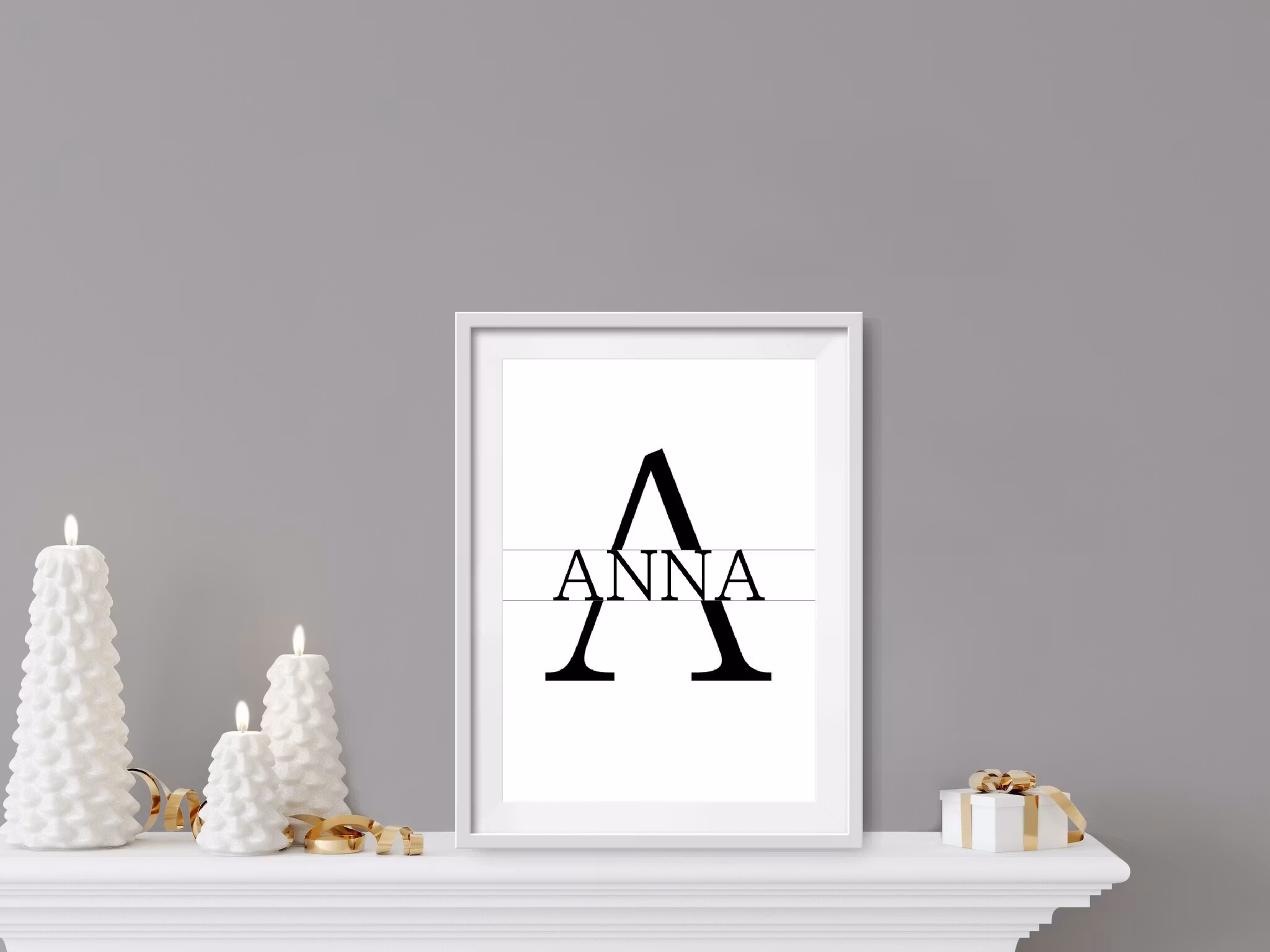 PERSONLIG BOKSTAVSPOSTER – med valfri text