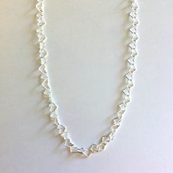 Silverhalsband med små hjärtan - 70 cm