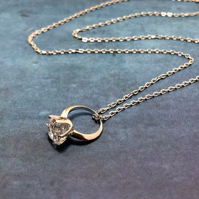 Seanna - Silverhalsband med liten fin ring