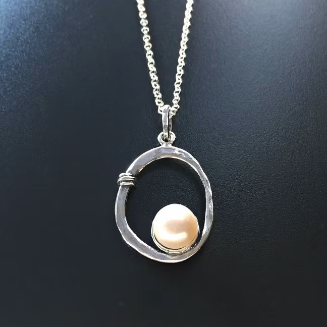 Amina white - Silverhalsband