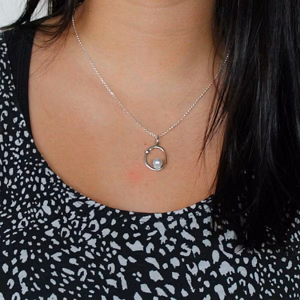 Amina white - Silverhalsband