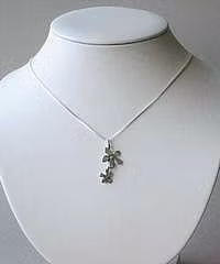 Silver flower - halsband med två blommor