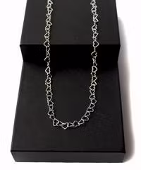 Silverhalsband med större hjärtan  - 60 cm