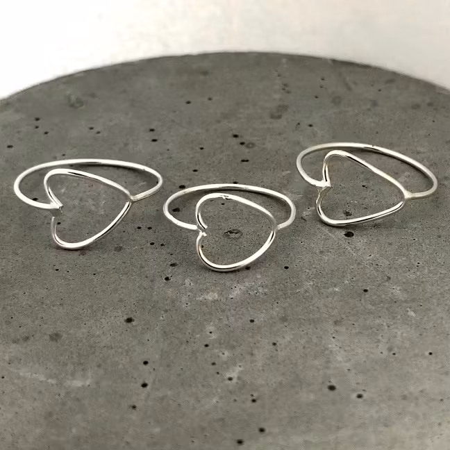 Hjärtring i silver