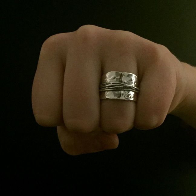 Nikita - Snygg silverring med band