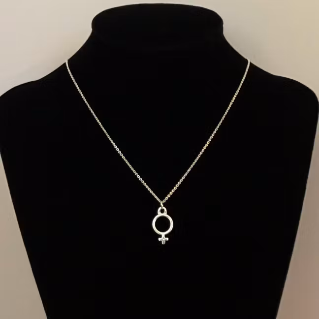 Venus - Silverhalsband stor kvinnosymbol