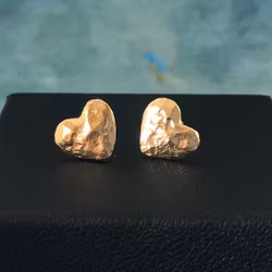 Guldhjärta - Örhängen i silver med guldplätering