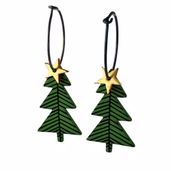 Örhängen julgranar i plexi