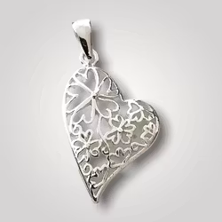 Hjärta - Litet genombrutet silverhänge