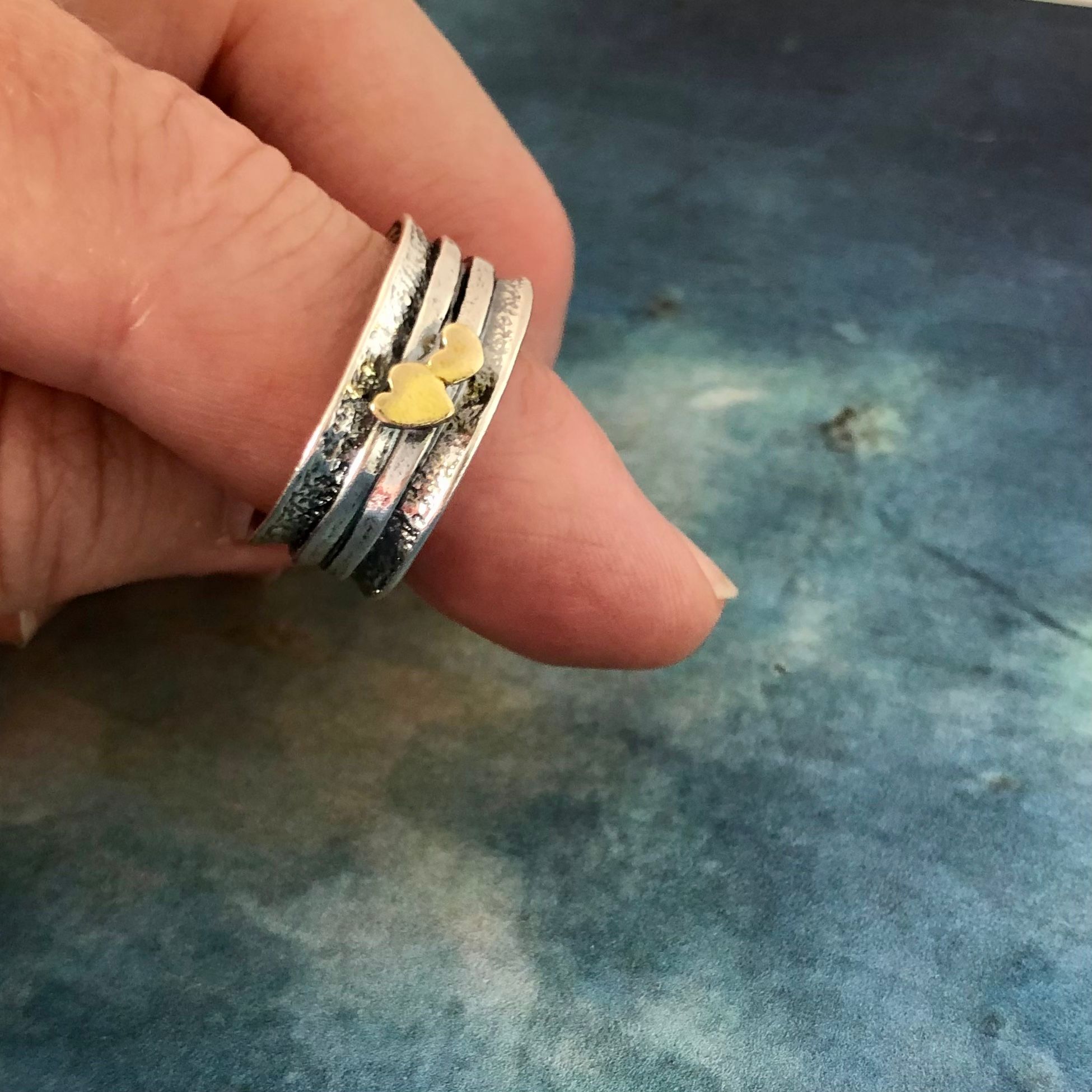 Ofelia - Finaste ringen med två guldpläterade hjärtan