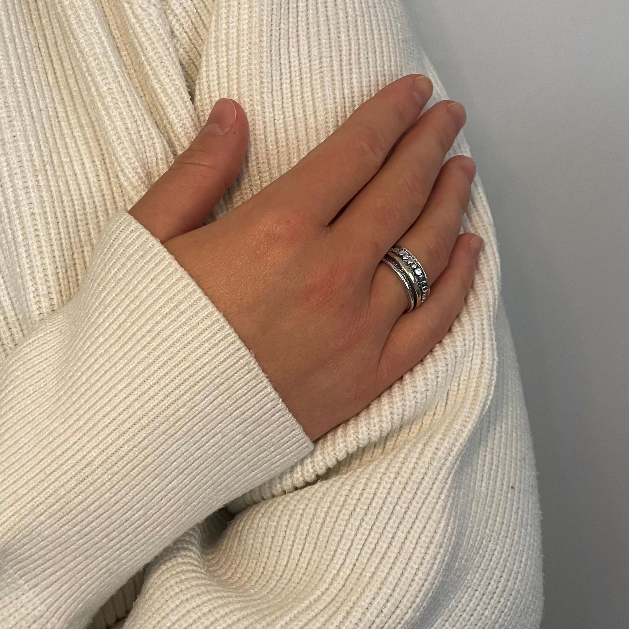 Camille - Rå spinningring i silver och guld