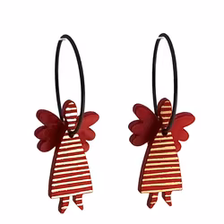 Julänglar - Örhängen i rött och guld