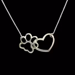 Tass och Hjärta - Silverhalsband