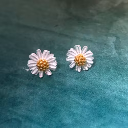 Blomma - Örhängen i silver och guld