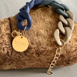 Armband i beige/petroleum/blå