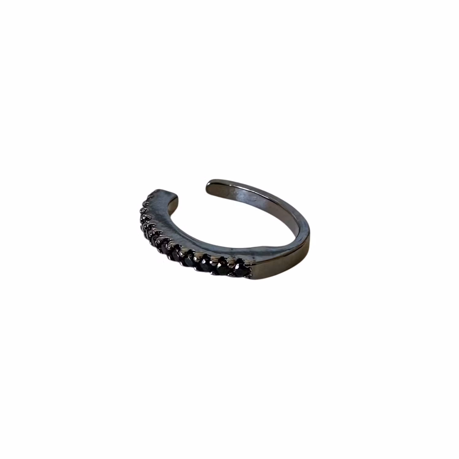 Ear cuff svart med kubic zirconer