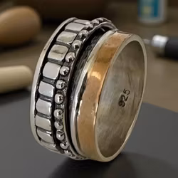 Destiny - Spinningring i silver och guld