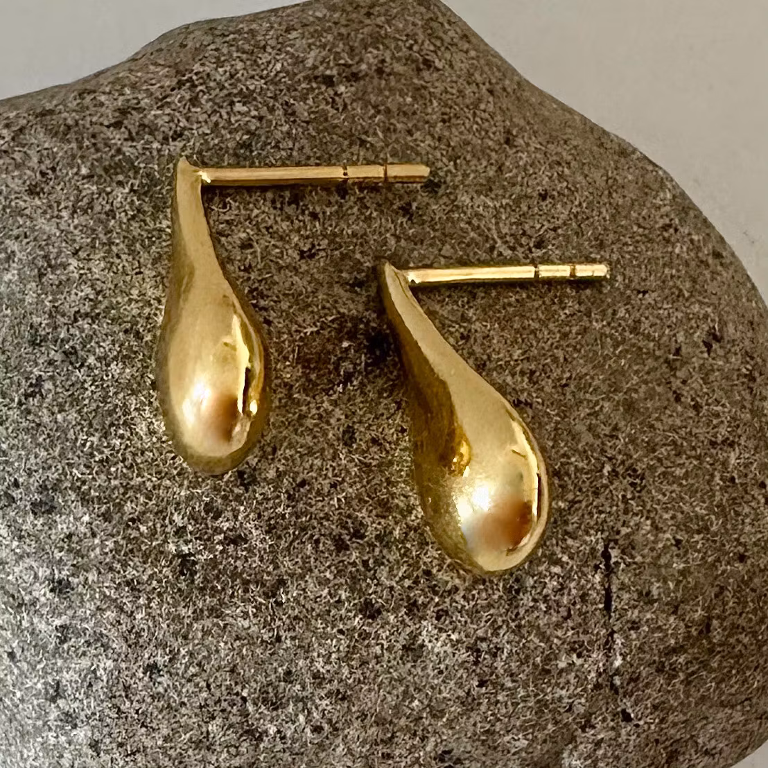 Daisy - Guldpläterade droppar örhängen