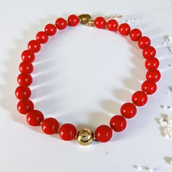 Rött fint kulhalsband från By Odahl