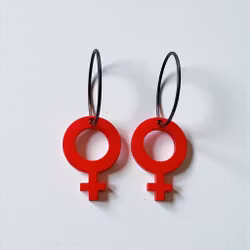 Kvinnosymbol - Röda örhängen