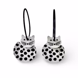 Sittande katt - Vit och svart