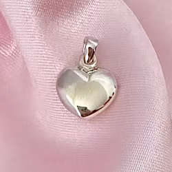 Fint bulligt silverhjärta 1 cm