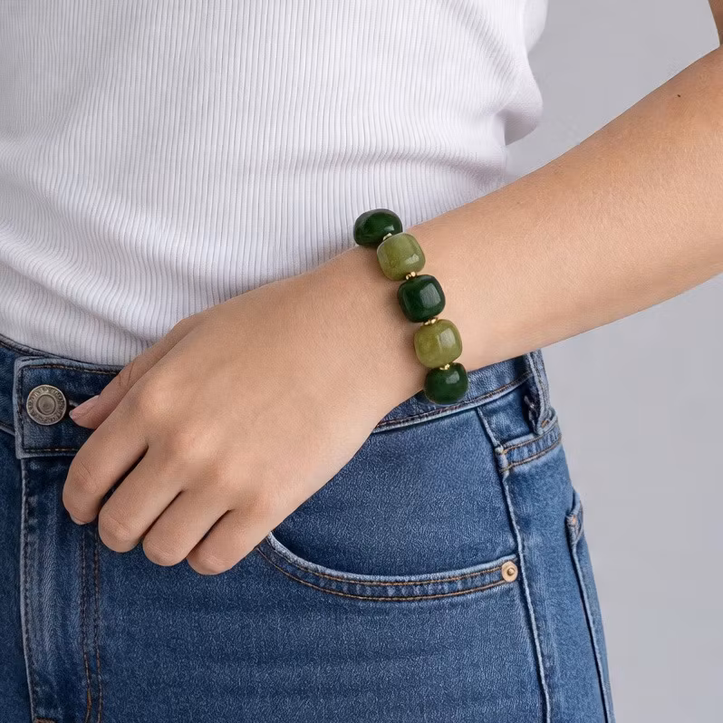 Grönt marmorerat armband