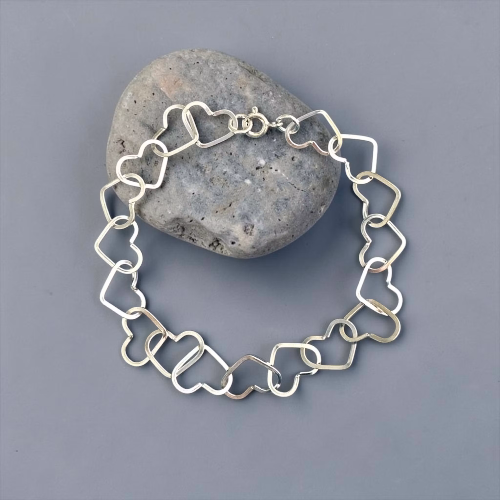 Silverarmband hjärtan, one of a kind