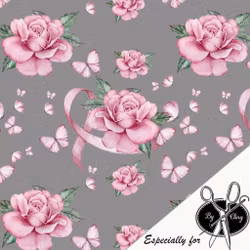 PINK RIBBON GREY 1M