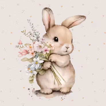 PANEL FLOWER BUNNY FT