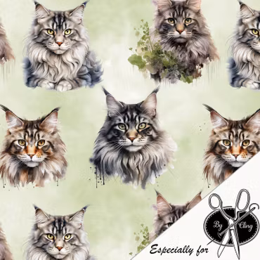 MAINECOON FACES GREEN