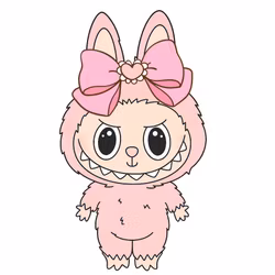 LABU PINK BOW DTF