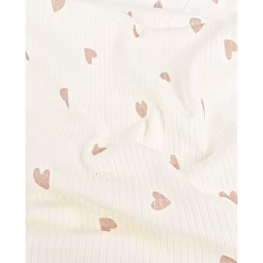 HEART DARK BEIGE RIB JERSEY