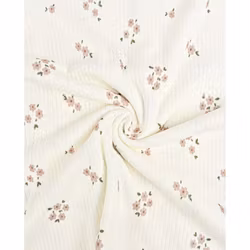 FLOWER BEIGE RIB JERSEY