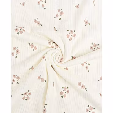 FLOWER BEIGE RIB JERSEY