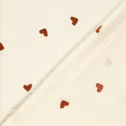EMBROIDERY HEARTS MUSLIN