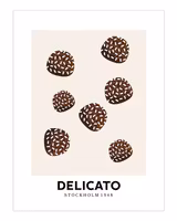 Delicato Poster, "Delicatoboll" Retro - 30x40 cm