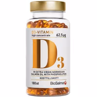 BioSalma vitamine D3 62,5µg hoog concentraat - 180 capsules