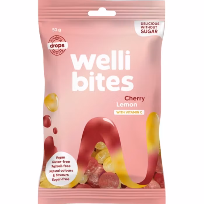 Wellibites Drops Ciliegia e Limone Vitamina C - 50 g