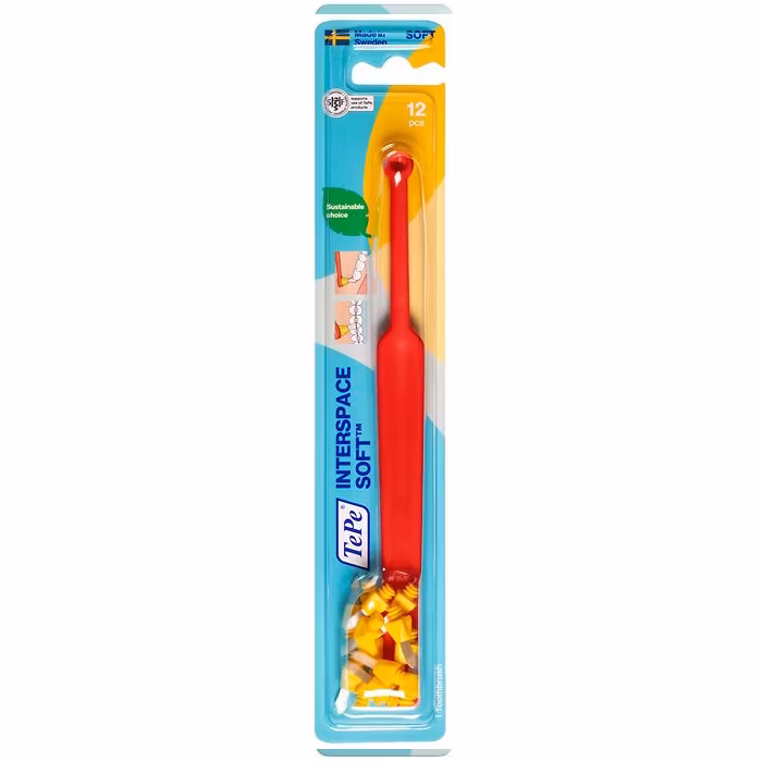Brosse coudée souple TePe Interspace 1 manche + 12 pointes
