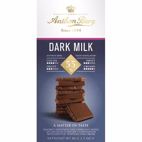 Anthon Berg Chocolate Dark 55% - 80 grams