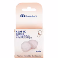 SwedSafe Classic wax, Moldable earplug - 6 pcs
