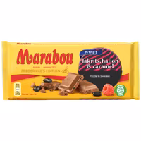 Marabou Liquorice, raspberry and caramel - 185 grams