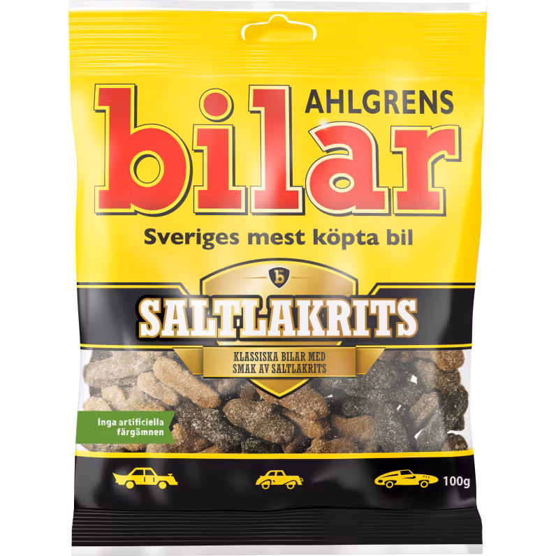 Ahlgrens Bilar Salty Licorice - 100 grams